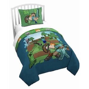 Minecraft Bedding Set – 2 Piece Twin Comforter Cover and Sham (1/6)